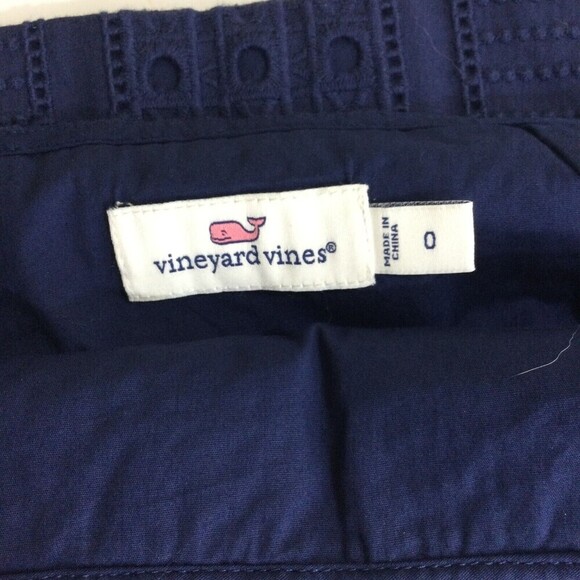 Vineyard Vines Womens Caning Eyelet Mini Skirt Navy Blue Size 0 - Picture 5 of 7